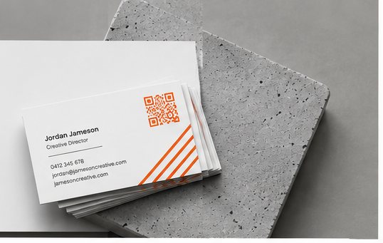 QR code printed on a business card
